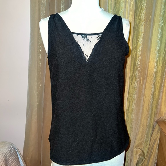 Black summer sleeveless top lace casual business blouse - Picture 3 of 9